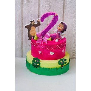 Torta in polistirolo e cartoncino "Masha e Orso"