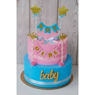 Torta in polistirolo e cartoncino "Boy or Girl"