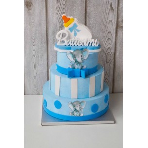 Torta in polistirolo e cartoncino Battesimo Bimbo