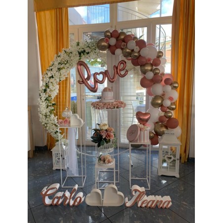 Struttura in ferro oro a cerchio 2 mt con griglia