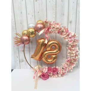CORONA ORTENSIA ROSA DIAM. 45 CM 2