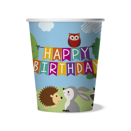 Bicchieri 250 ml Happy Birthday WOODLAND - 8 pz.