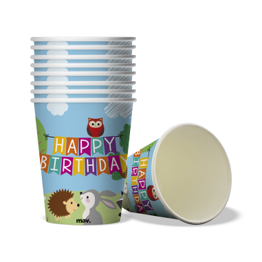 Bicchieri 250 ml Happy Birthday WOODLAND - 8 pz.