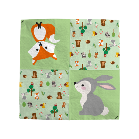 Tovaglioli 33 cm Happy Birthday WOODLAND - 20 pz.