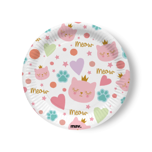 Piatto 23 cm CAT PRINCESS - 8 pz.