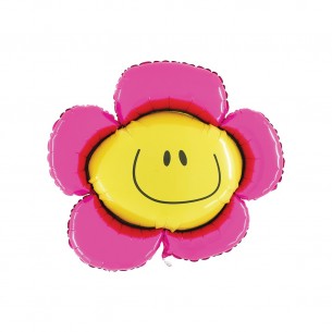 MYLAR FIORE SMILEY ROSA 90 CM