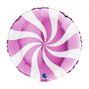 GIRANDOLA SWIRLY BIANCO-FUCSIA METAL 45 CM