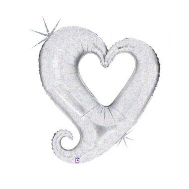 CHAIN OF HEARTS SILVER 37" - 94 CM