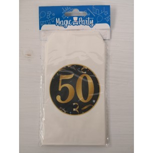 Bustine personalizzate "50" confezione 12 pz.