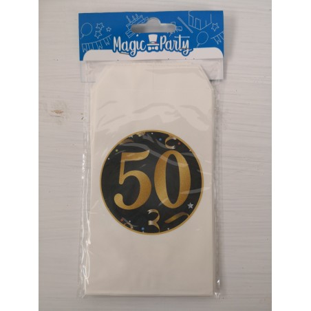 Bustine personalizzate "50" confezione 12 pz.