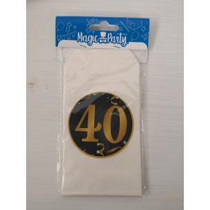 Bustine personalizzate "40" confezione 12 pz.