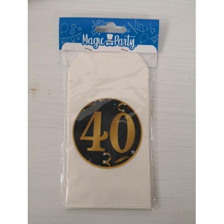 Bustine personalizzate "40" confezione 12 pz.