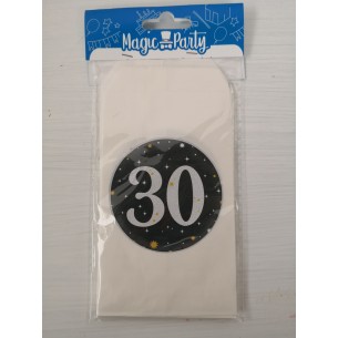 Bustine personalizzate "30" confezione 12 pz.