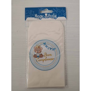 Bustine personalizzate "Buon Compleanno orsetto celeste"...