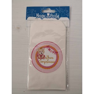 Bustine personalizzate "Buon Compleanno orsetto rosa"...