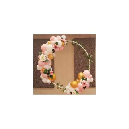 Struttura in ferro bianca a cerchio diam. 80 con base