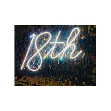 Scritta Luminosa 18th cm 50x50