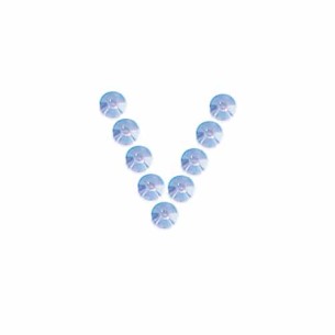 LETTERA  V  STICKER MM 9X12 BS 25 PZ