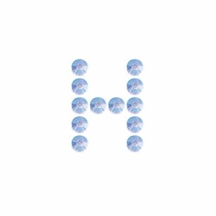LETTERA  H  STICKER MM 9X12 BS 25 PZ