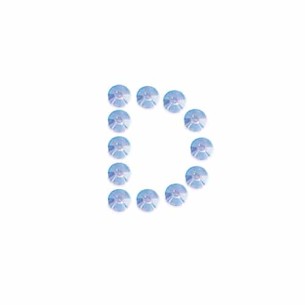 LETTERA  D  STICKER MM 9X12 BS 25 PZ