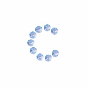 LETTERA  C  STICKER MM 9X12 BS 25 PZ