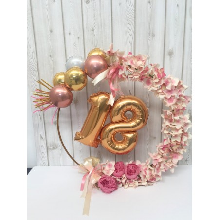 Struttura in ferro oro a cerchio diam. 50 cm