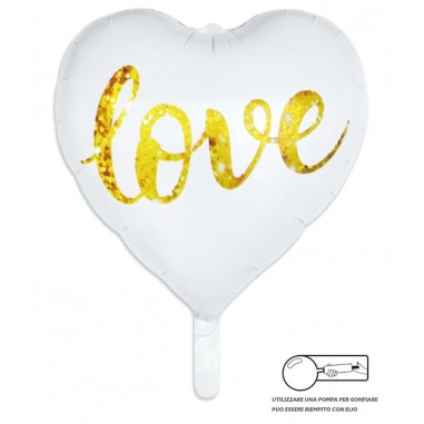 MYLAR CUORE  I LOVE YOU ORO