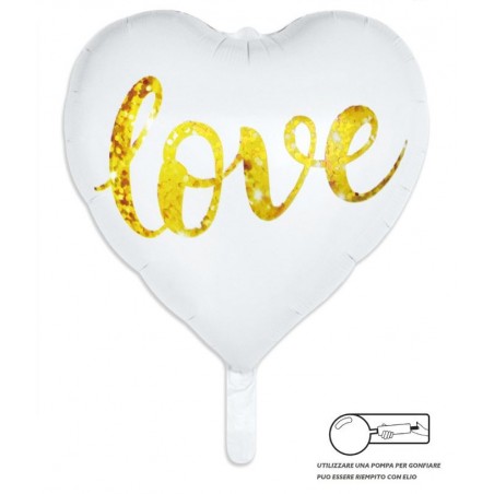 MYLAR CUORE  I LOVE YOU ORO