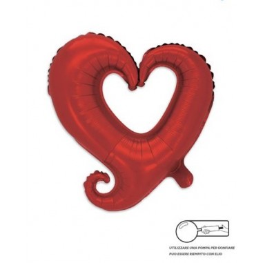 MYLAR CUORE  ROSSO APERTO