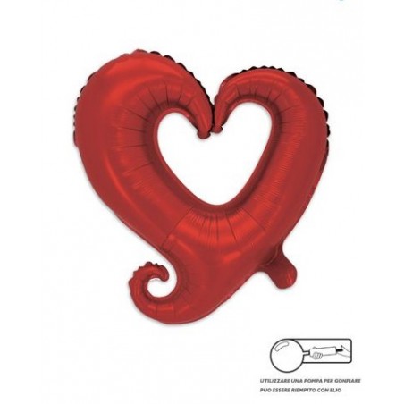 MYLAR CUORE  ROSSO APERTO