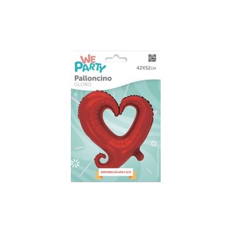 MYLAR CUORE  ROSSO APERTO