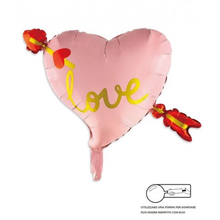 MYLAR CUORE LOVE CON FRECCIA