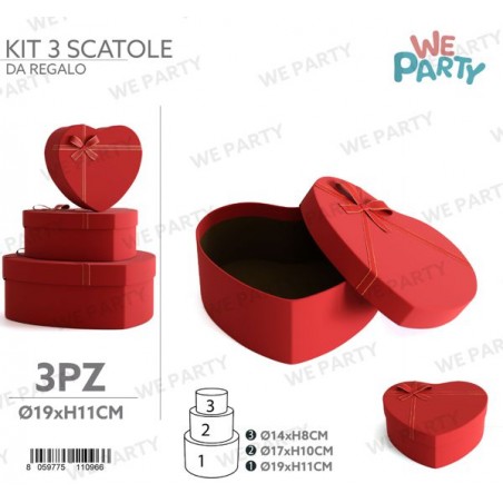 SET 3 PZ. SCATOLE CUORE