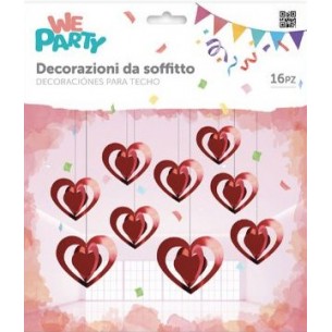 FESTONE CUORI ROSSI 16PZ 2
