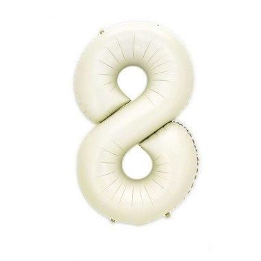 MYLAR NUMERO 8  SATIN CREAM   H 100 CM