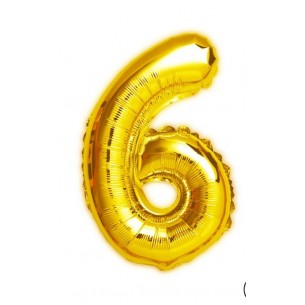 MYLAR NUMERO 6  ORO  H 100 CM