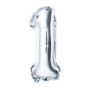 MYLAR NUMERO 1 ARGENTO H 100 CM