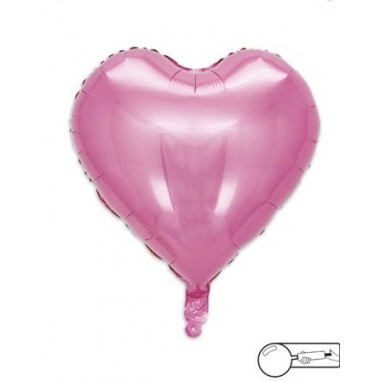 MYLAR CUORE 45 CM ROSA LUCIDO