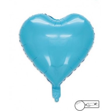 MYLAR CUORE 45 CM CELESTE LUCIDO