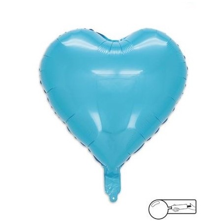 MYLAR CUORE 45 CM CELESTE LUCIDO