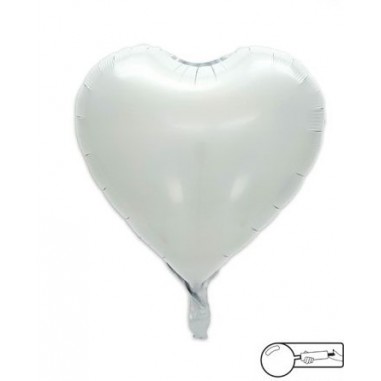 MYLAR CUORE 45 CM BIANCO LUCIDO