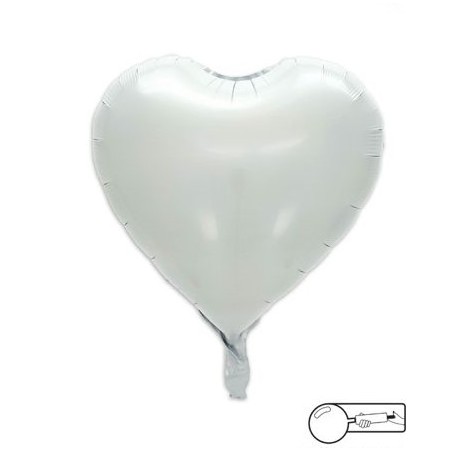 MYLAR CUORE 45 CM BIANCO LUCIDO