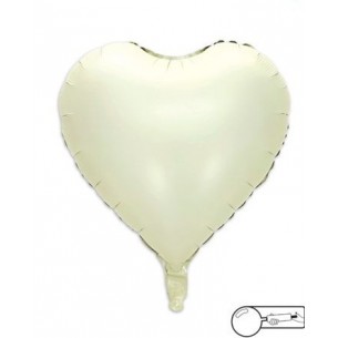 MYLAR CUORE 45 CM  PANNA