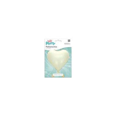 MYLAR CUORE 45 CM  PANNA