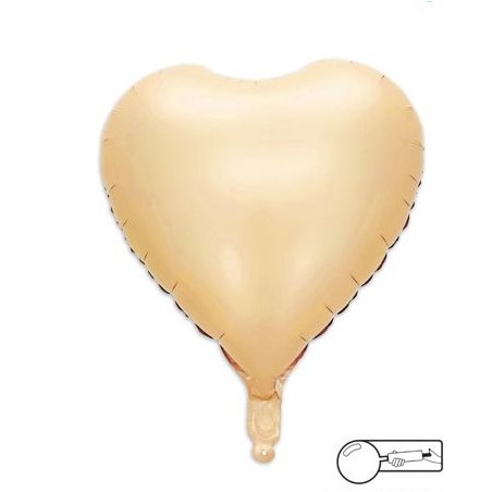 MYLAR CUORE 45 CM CARAMELLO