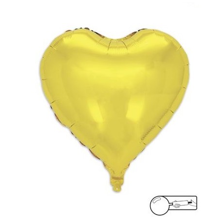 MYLAR CUORE 45 CM ORO LUCIDO