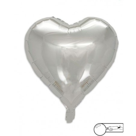 MYLAR CUORE 45 CM ARGENTO LUCIDO
