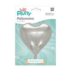 MYLAR CUORE 45 CM ARGENTO LUCIDO 2