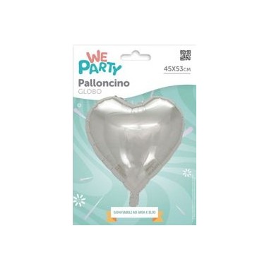 MYLAR CUORE 45 CM ARGENTO LUCIDO