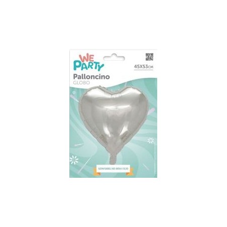 MYLAR CUORE 45 CM ARGENTO LUCIDO